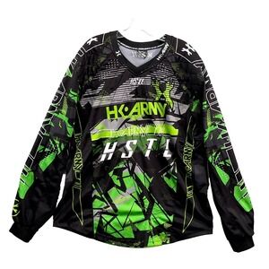 HK Army Hstl Paintball Jersey Mens 2XL Slime Green Black Athleisure Sportswear